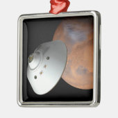 Een ruimteschip in aeroshell nadert Mars. Metalen Ornament (Links)