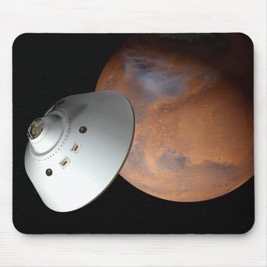 Een ruimteschip in aeroshell nadert Mars. Muismat (Voorkant)