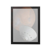 Een ruimteschip in aeroshell nadert Mars. Notitieblok (Linkerzijde)