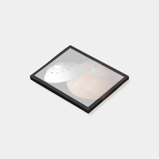 Een ruimteschip in aeroshell nadert Mars. Post-it® Notes (Schuin)