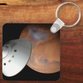 Een ruimteschip in aeroshell nadert Mars. Sleutelhanger (Achterkant)