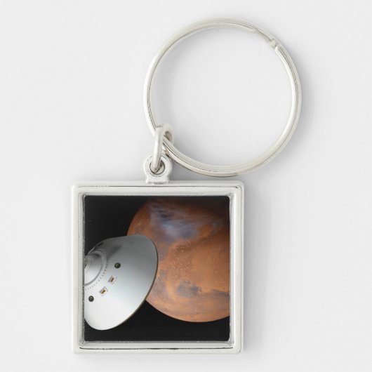 Een ruimteschip in aeroshell nadert Mars. Sleutelhanger (Voorkant)
