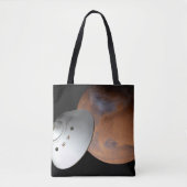 Een ruimteschip in aeroshell nadert Mars. Tote Bag (Voorkant)