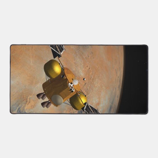 Een ruimteschip in een baan om Mars. Bureaumat (Voorkant)