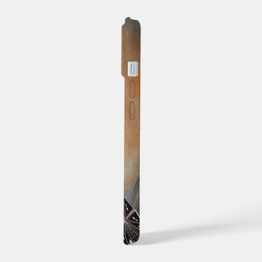 Een ruimteschip in een baan om Mars. iPhone 15 Case (Linkerkant)