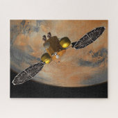 Een ruimteschip in een baan om Mars. Legpuzzel (Horizontaal)