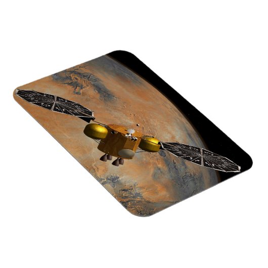 Een ruimteschip in een baan om Mars. Magneet (Rechterzijde)