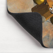 Een ruimteschip in een baan om Mars. Muismat (Hoek)