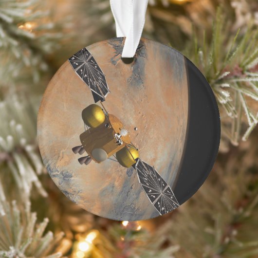 Een ruimteschip in een baan om Mars. Ornament (Boom)