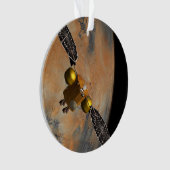 Een ruimteschip in een baan om Mars. Ornament (voorkant)