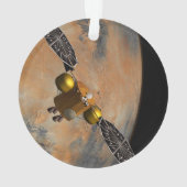 Een ruimteschip in een baan om Mars. Ornament (achterkant)