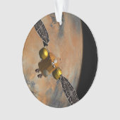 Een ruimteschip in een baan om Mars. Ornament (voorkant)