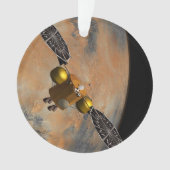 Een ruimteschip in een baan om Mars. Ornament (voorkant)
