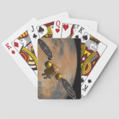 Een ruimteschip in een baan om Mars. Pokerkaarten (Achterkant)