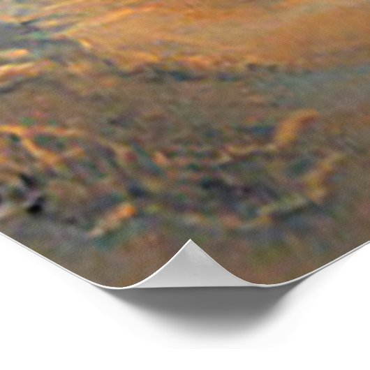 Een ruimteschip in een baan om Mars. Poster (Hoek)