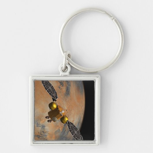 Een ruimteschip in een baan om Mars. Sleutelhanger (Voorkant)