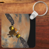 Een ruimteschip in een baan om Mars. Sleutelhanger (Achterkant)