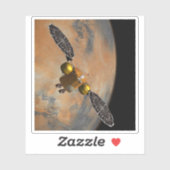 Een ruimteschip in een baan om Mars. Sticker (Vel)