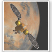 Een ruimteschip in een baan om Mars. Sticker (Voorkant)