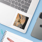 Een ruimteschip in een baan om Mars. Sticker (Laptop met iPhone)