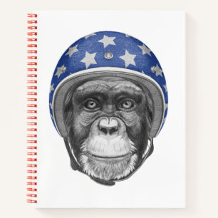 Een ruiter van de Motorfiets van de Chimpansee Notitieboek
