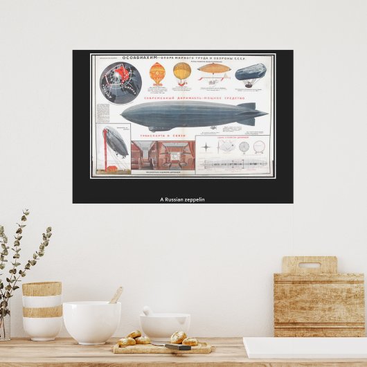 Een russische Zeppelin-printer Poster (Keuken)