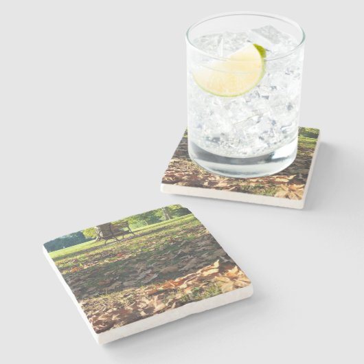 Een rustgevende stop stenen onderzetter (Zijkant)