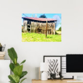 Een rustieke 100 jaar oude schuur Poster (Thuiskantoor)