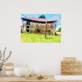 Een rustieke 100 jaar oude schuur Poster (Keuken)