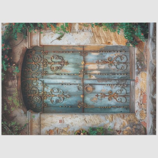 Een rustieke Italiaanse deur serie ontwerp #5 Tissuepapier (Voorkant)