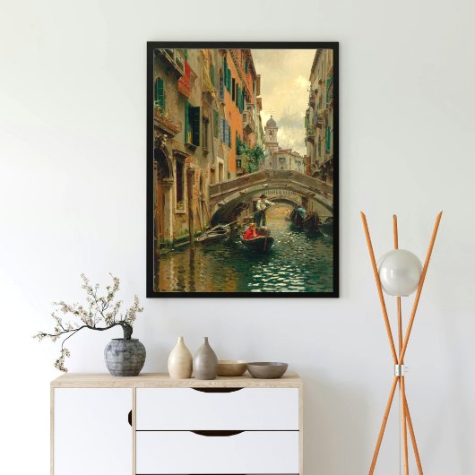 Een rustig kanaal, Venetië Poster