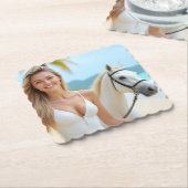 Een rustig moment met Helena's paard Kartonnen Onderzetters (Gebogen)