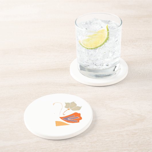 Een rustig ontwerp zandsteen onderzetter (Zijkant)