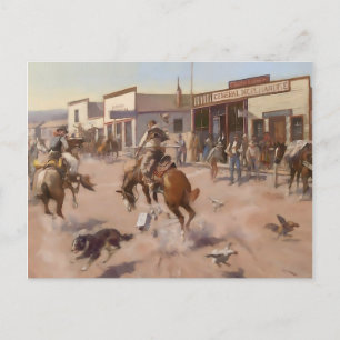 “Een rustige dag in Utica” van Charles M Russell Briefkaart