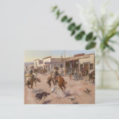 “Een rustige dag in Utica” van Charles M Russell Briefkaart (Staand voorkant)