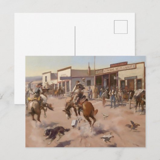 “Een rustige dag in Utica” van Charles M Russell Briefkaart (Voorkant / Achterkant)