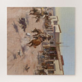 “Een rustige dag in Utica” van Charles M Russell Legpuzzel (Horizontaal)