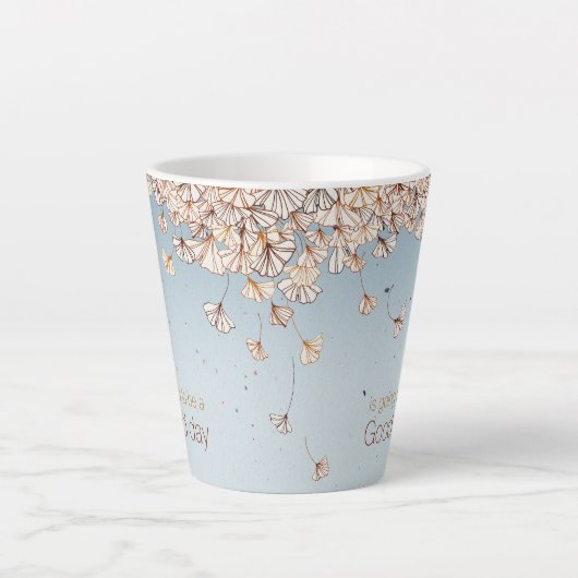 Een rustige ochtend - Het afvallen van Ginkgo's Latte Mok (Voorkant)