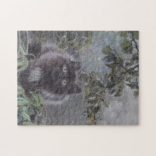 Een rustige plek - Kat en Spiderweb Puzzel Legpuzzel (Horizontaal)