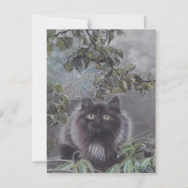 Een rustige plek - Kitten en Spiderweb Briefkaart