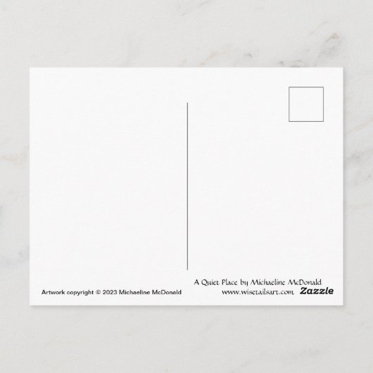 Een rustige plek - Kitten en Spiderweb Briefkaart (Achterkant)