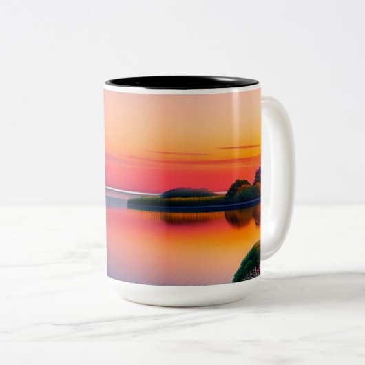 Een rustige scène tweekleurige koffie Mok (Voorkant rechts)