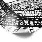 Een rustige strand hangmat inktprint foto afdruk (Hoek)