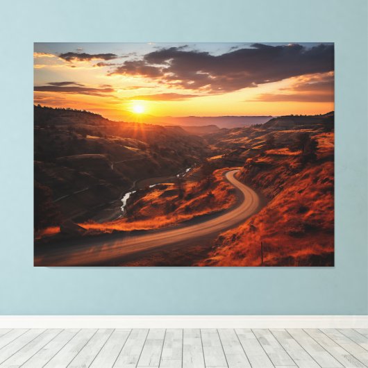 Een rustige trail realisme schilderij - Digitaal Canvas Afdruk (Insitu (Houten vloer))