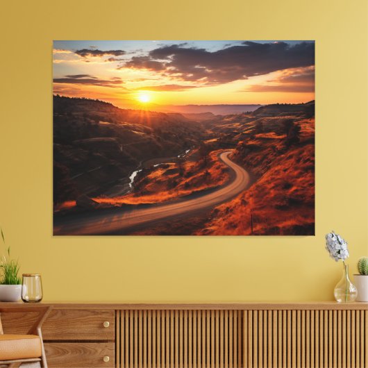 Een rustige trail realisme schilderij - Digitaal Canvas Afdruk (Insitu (Woonkamer))