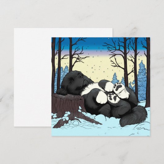 Een rustige winter Newfoundland dutje Feestdagenkaart (Voorkant / Achterkant)