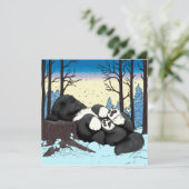 Een rustige winter Newfoundland dutje Feestdagenkaart (Staand voorkant)