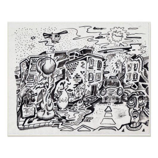 Een 's nachts thuisglanzend poster (Voorkant)