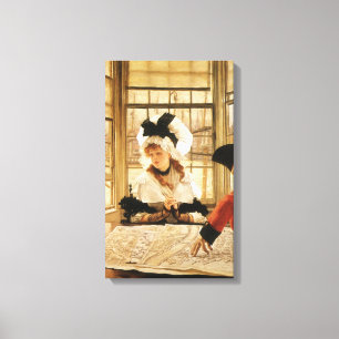 Een saaie geschiedenis van James Tissot, Vintage F Canvas Afdruk
