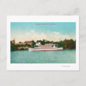 Een Sacramento River Scene met een Riverboat Briefkaart (Voorkant)